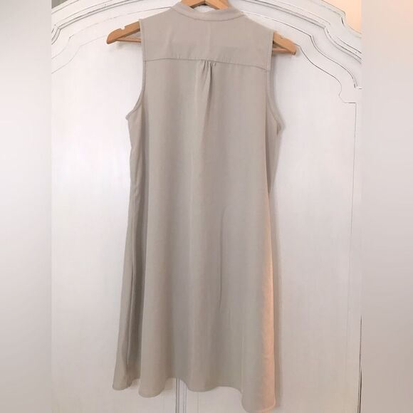 Calvin Klein Black Beige Classic Casual Sleeveless Workwear Casual Shirtdress 6 - Picture 3 of 9